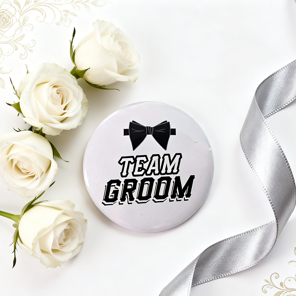 Men'S Grooming For Engagement - 8PCS Team Groom Bachelor Party Button