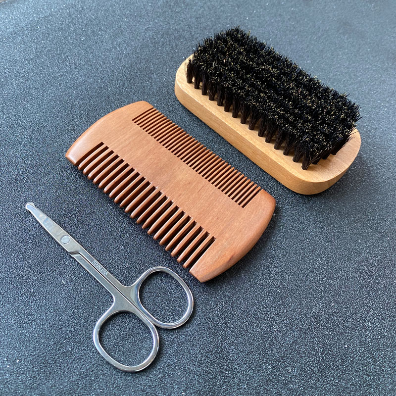 Men'S Grooming Bag - Men's beard grooming set, beard brush,