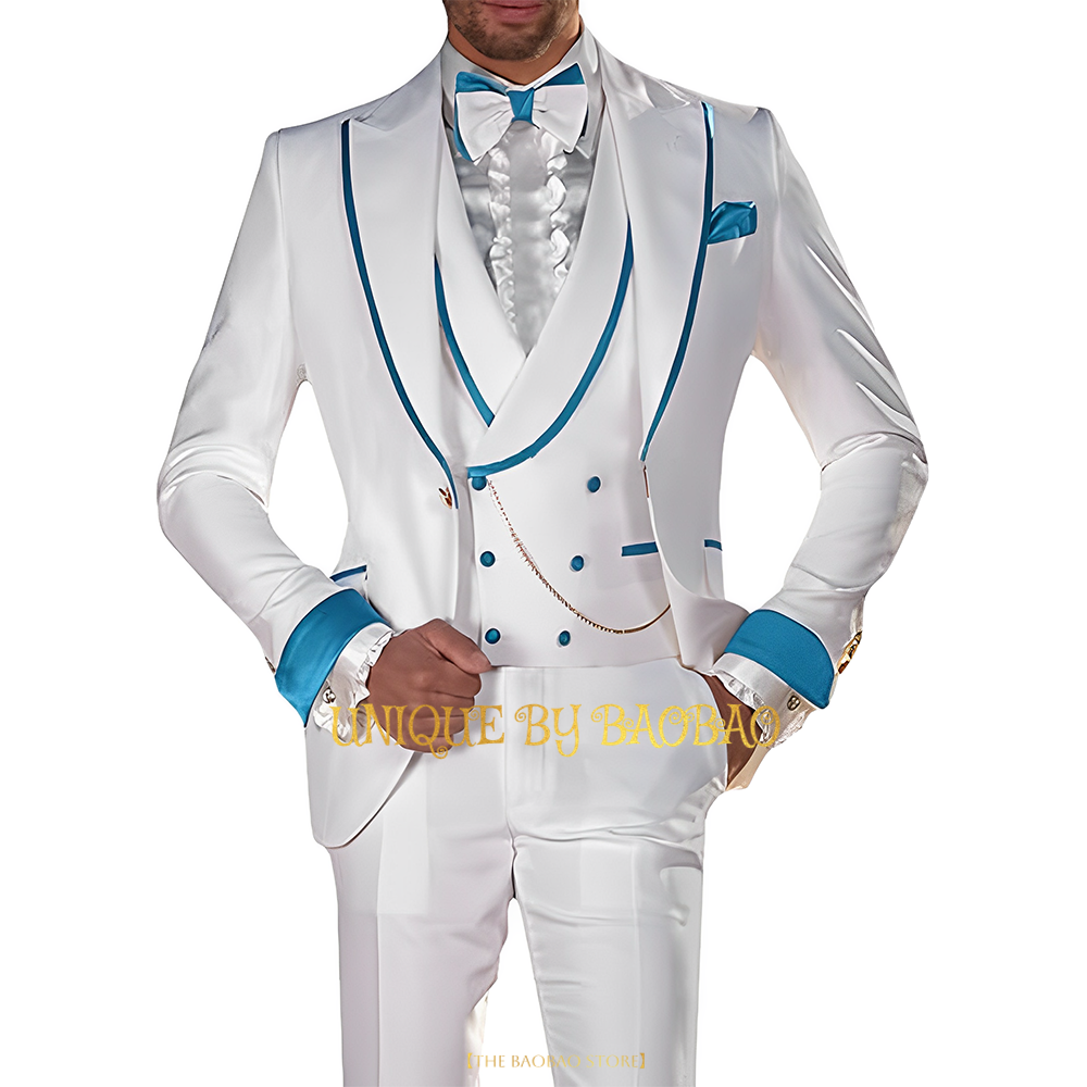 Men'S Grooming For Engagement - Men 3-piece wedding tailcoat (jacket+vest+pants) fashion