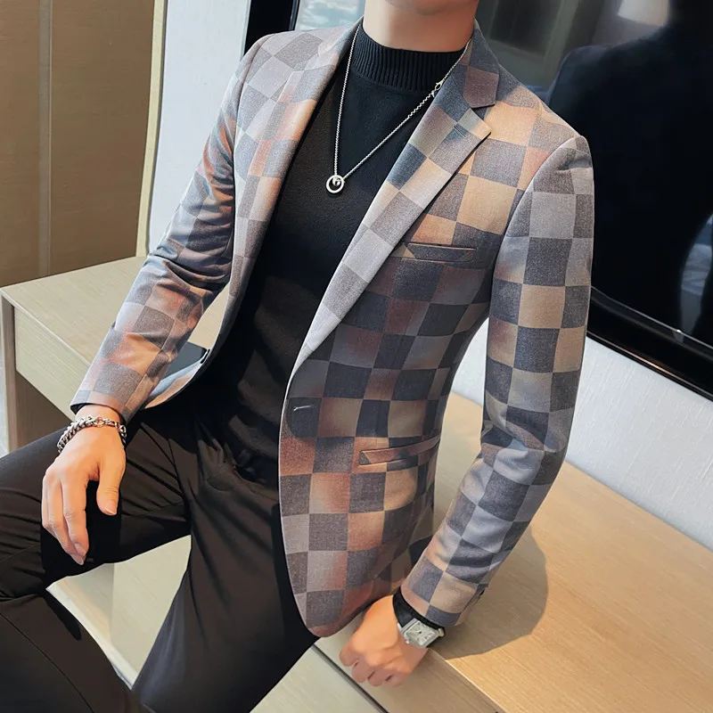 Mens Grooming Kit Luxury - British Style Luxury Plaid Suit Jacket