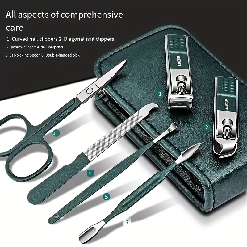 Men'S Grooming Gifts - Nail Clipper Set, 6PCS Manicure Kit