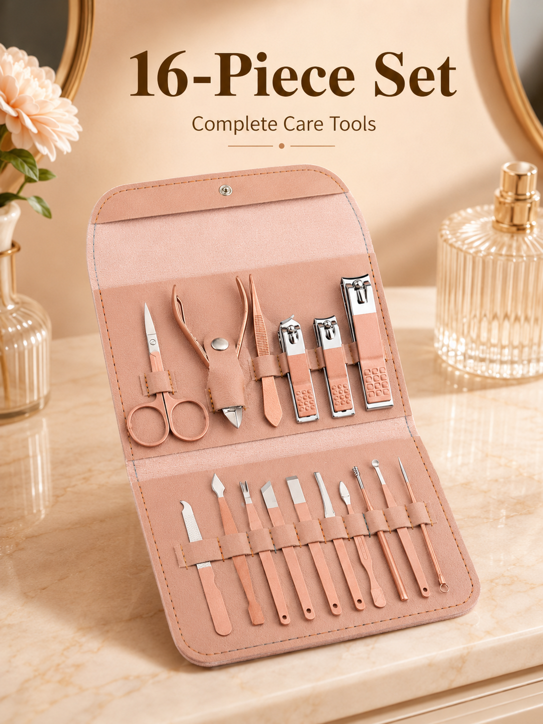 Men'S Grooming Salon - 8/16-Piece Manicure Pedicure Grooming Kit with