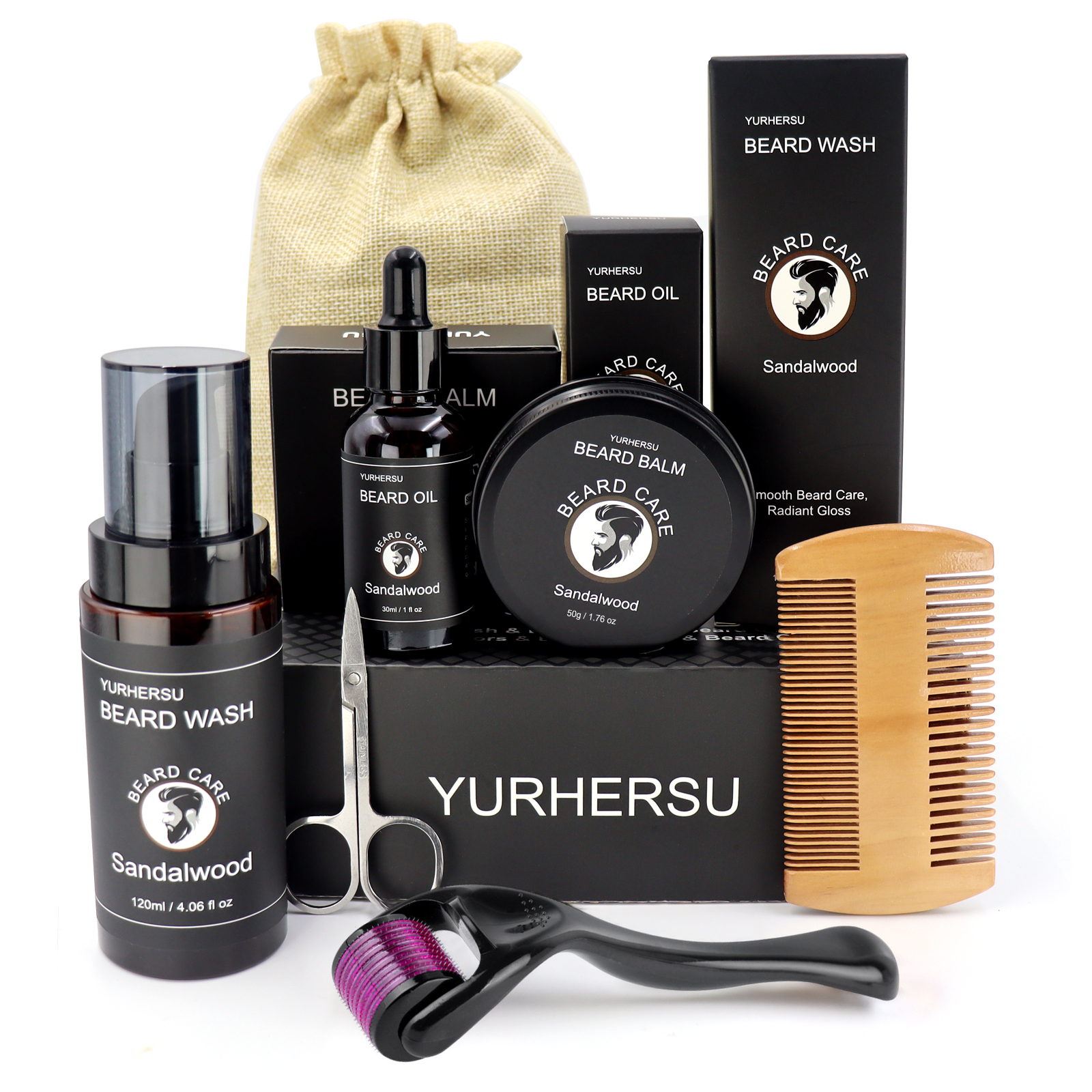 Men'S Grooming Bag - 7Pcs Beard Care Kit for Men,