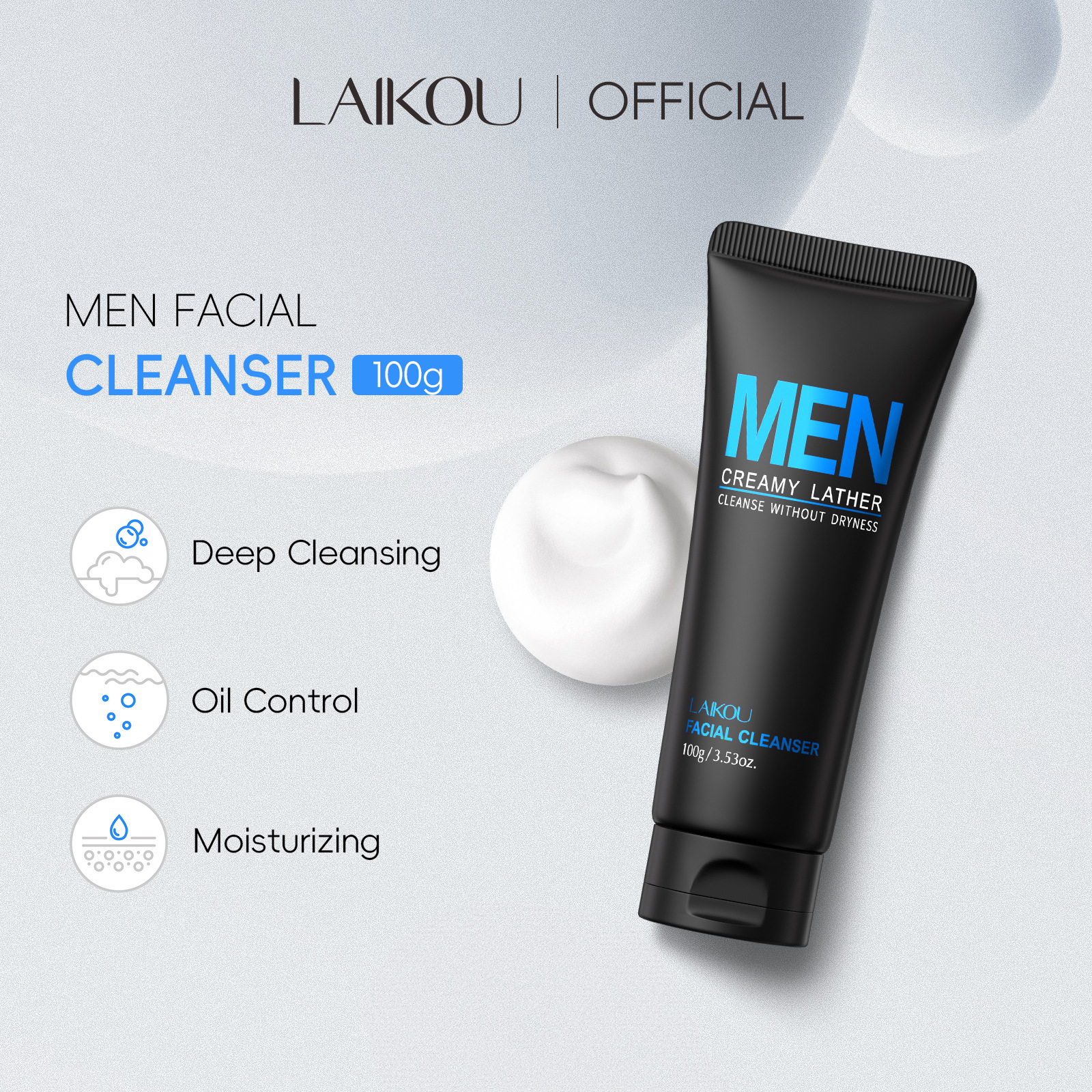 LAIKOU Men Face Wash 100g Deep - Men'S Grooming Facial reseña y precio