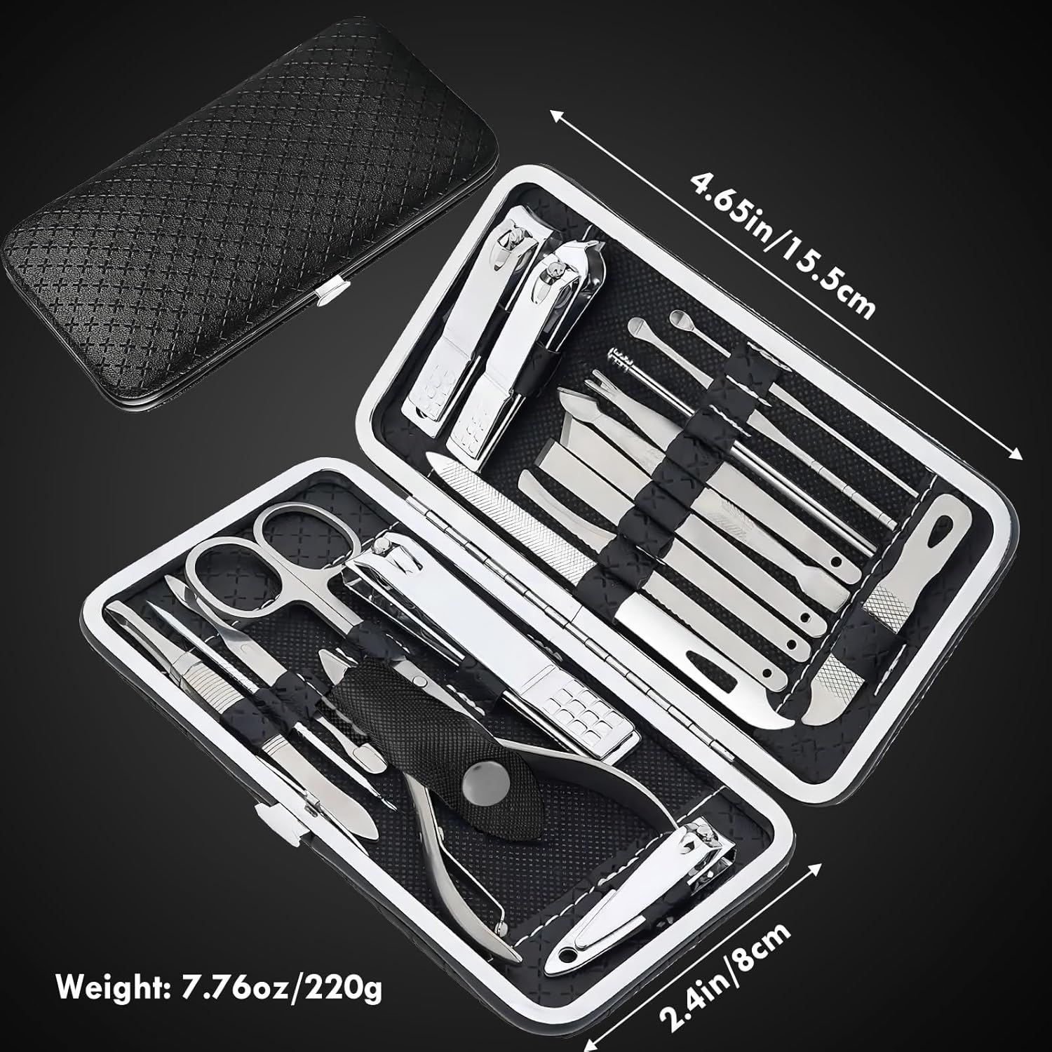 19 in 1 Professional Manicure  - Mens Grooming Kit Case reseña y precio