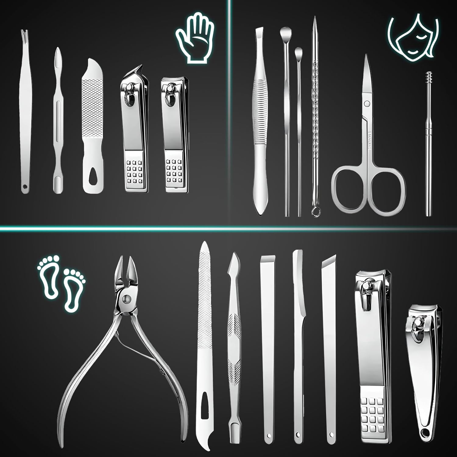 19 in 1 Professional Manicure  - Mens Grooming Kit Case reseña y precio