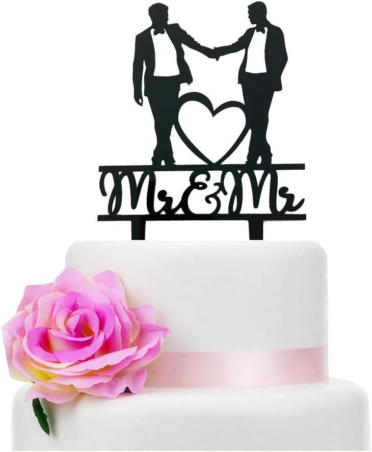 Mr & Mr Cake Topper, Black Acr - Men'S Grooming For Engagement reseña y precio