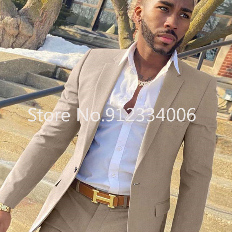 2 Pieces Beige Suit for Men Sl - Men'S Grooming Daily reseña y precio