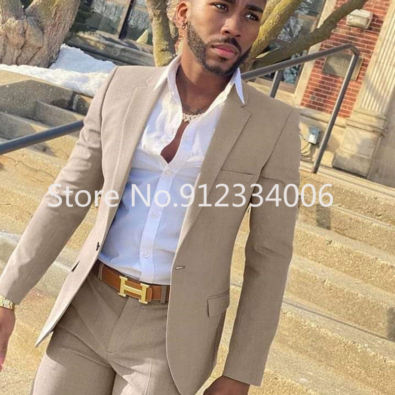 2 Pieces Beige Suit for Men Sl - Men'S Grooming Daily reseña y precio