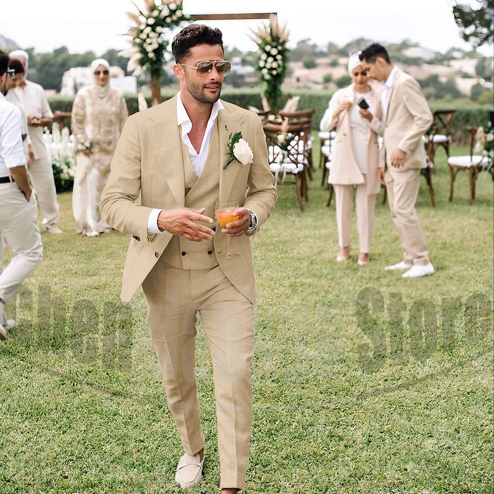 Summer Linen Men Suits 3 Piece - Men'S Grooming Daily reseña y precio