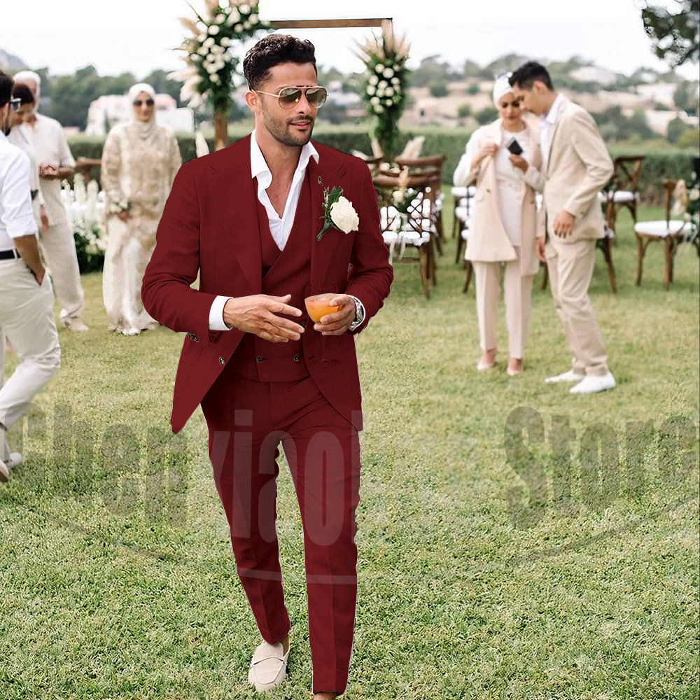 Summer Linen Men Suits 3 Piece - Men'S Grooming Daily reseña y precio