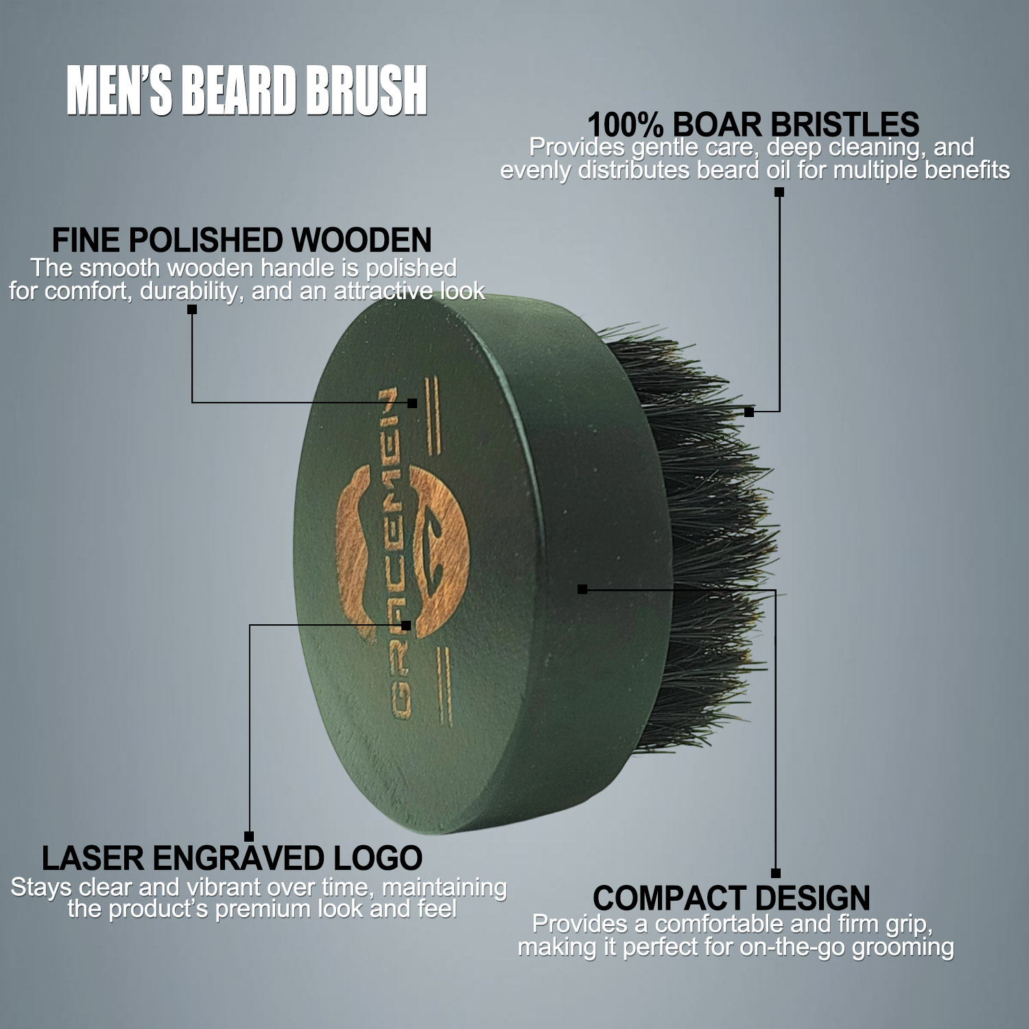 Round Beard Brush for Men – 10 - Men'S Grooming Facial reseña y precio