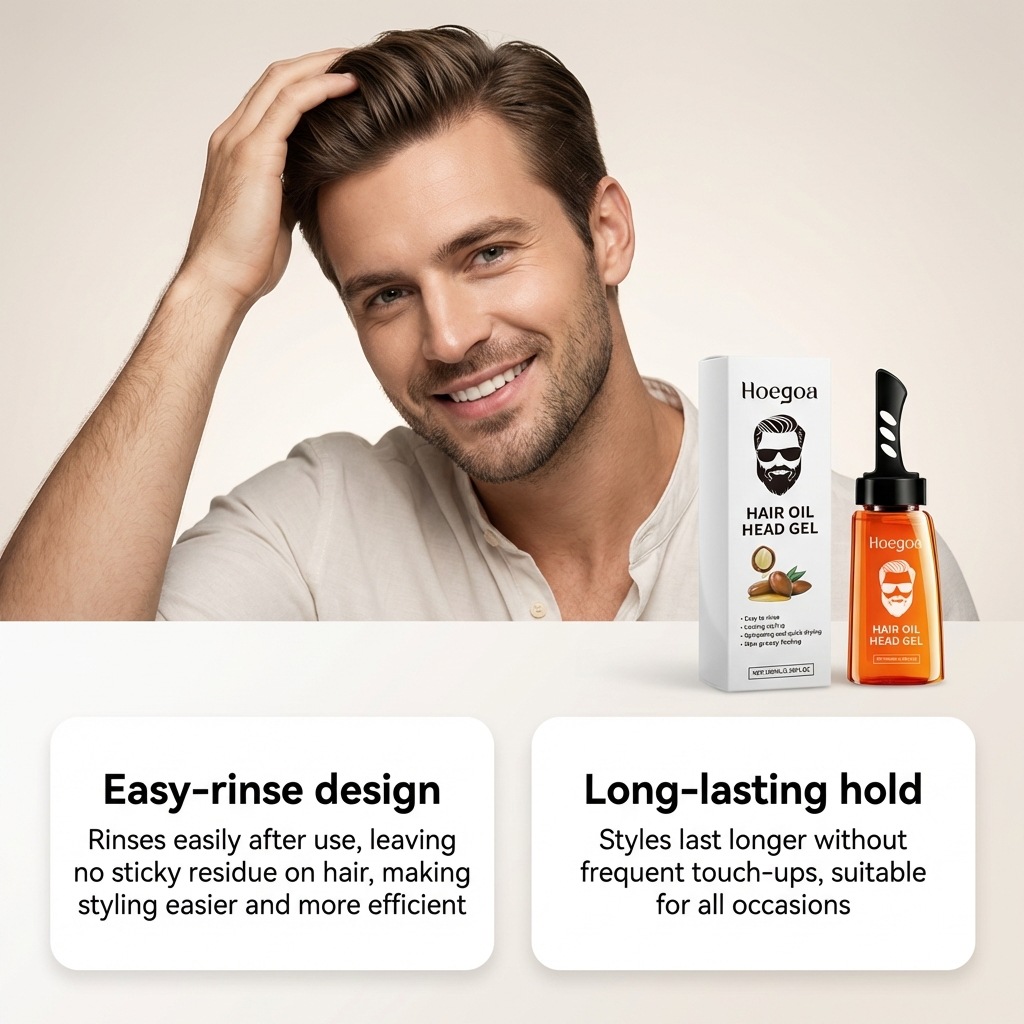 Hoegoa Hair Oil Head Gel for M - Men'S Grooming Gel reseña y precio