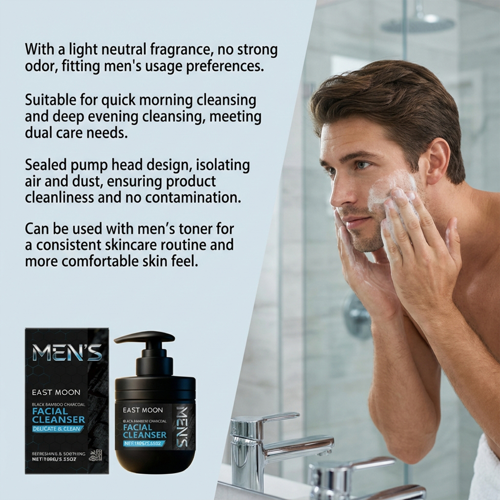 Mens Bamboo Charcoal Facial Cl - Face Wash Mens reseña y precio