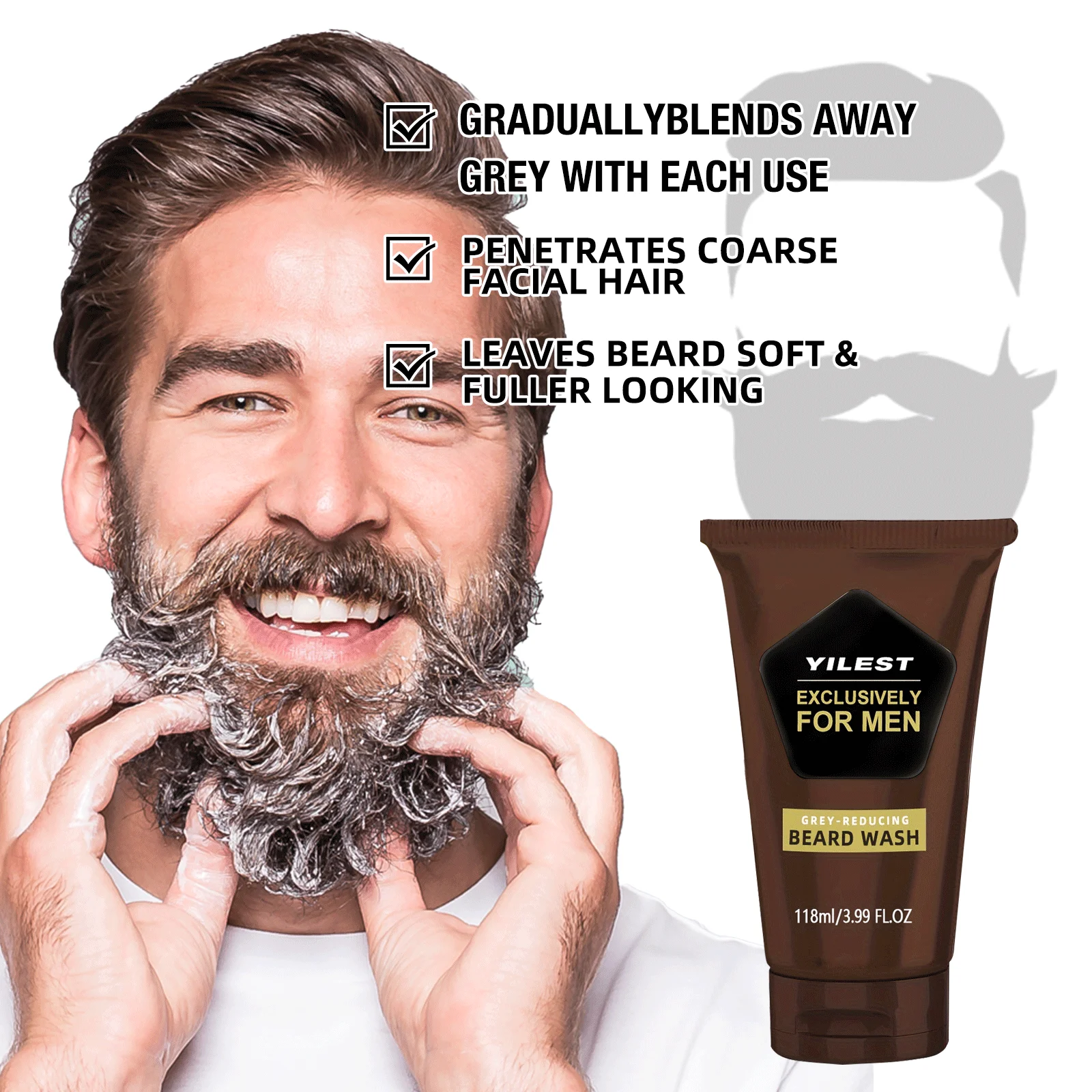 1-3pcs Men's Beard Black Dye D - Face Wash Mens reseña y precio