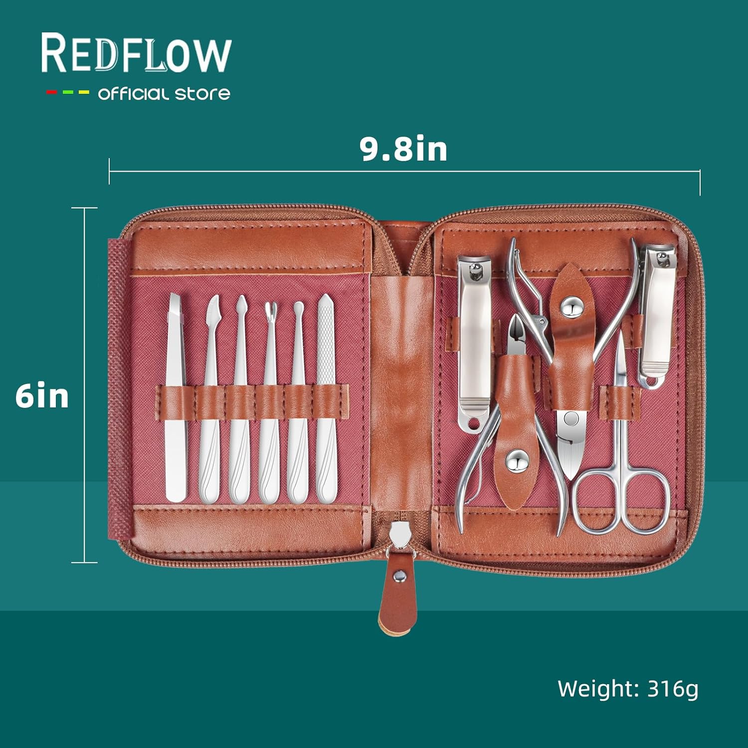 11 in 1 Stainless Steel Manicu - Mens Grooming Kit Case reseña y precio