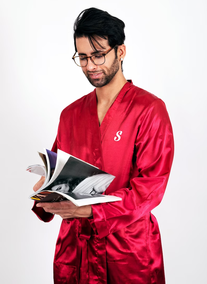 Mr Custom Robe Groom Satin Rob - Men'S Grooming Gifts reseña y precio
