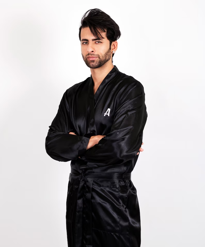 Mr Custom Robe Groom Satin Rob - Men'S Grooming Gifts reseña y precio