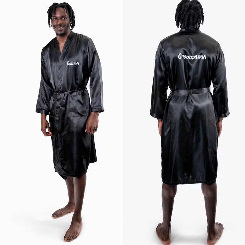 Mr Custom Robe Groom Satin Rob - Men'S Grooming Gifts reseña y precio