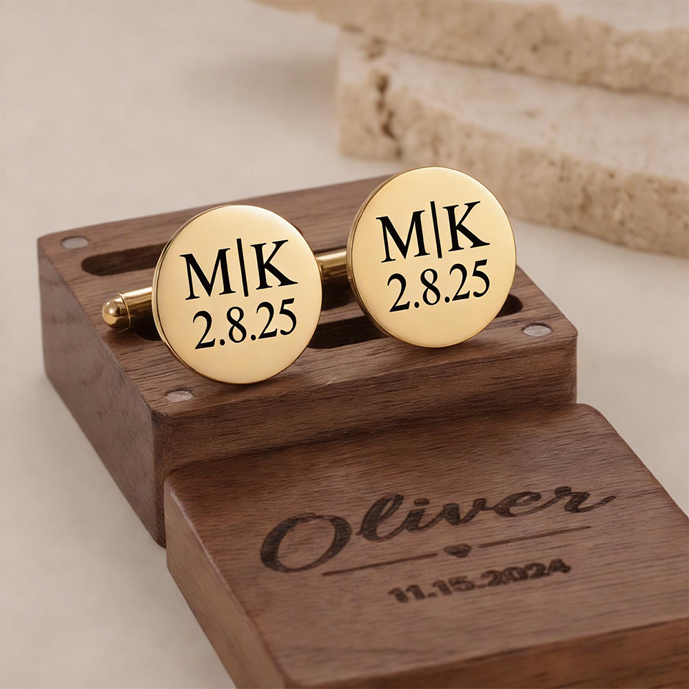 Custom Date Cufflinks Stainles - Men'S Grooming Gifts reseña y precio
