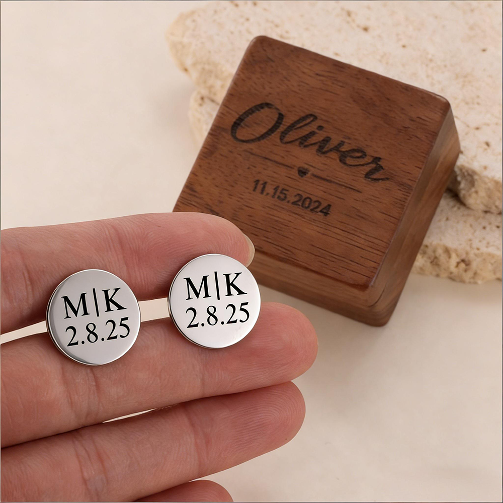 Custom Date Cufflinks Stainles - Men'S Grooming Gifts reseña y precio