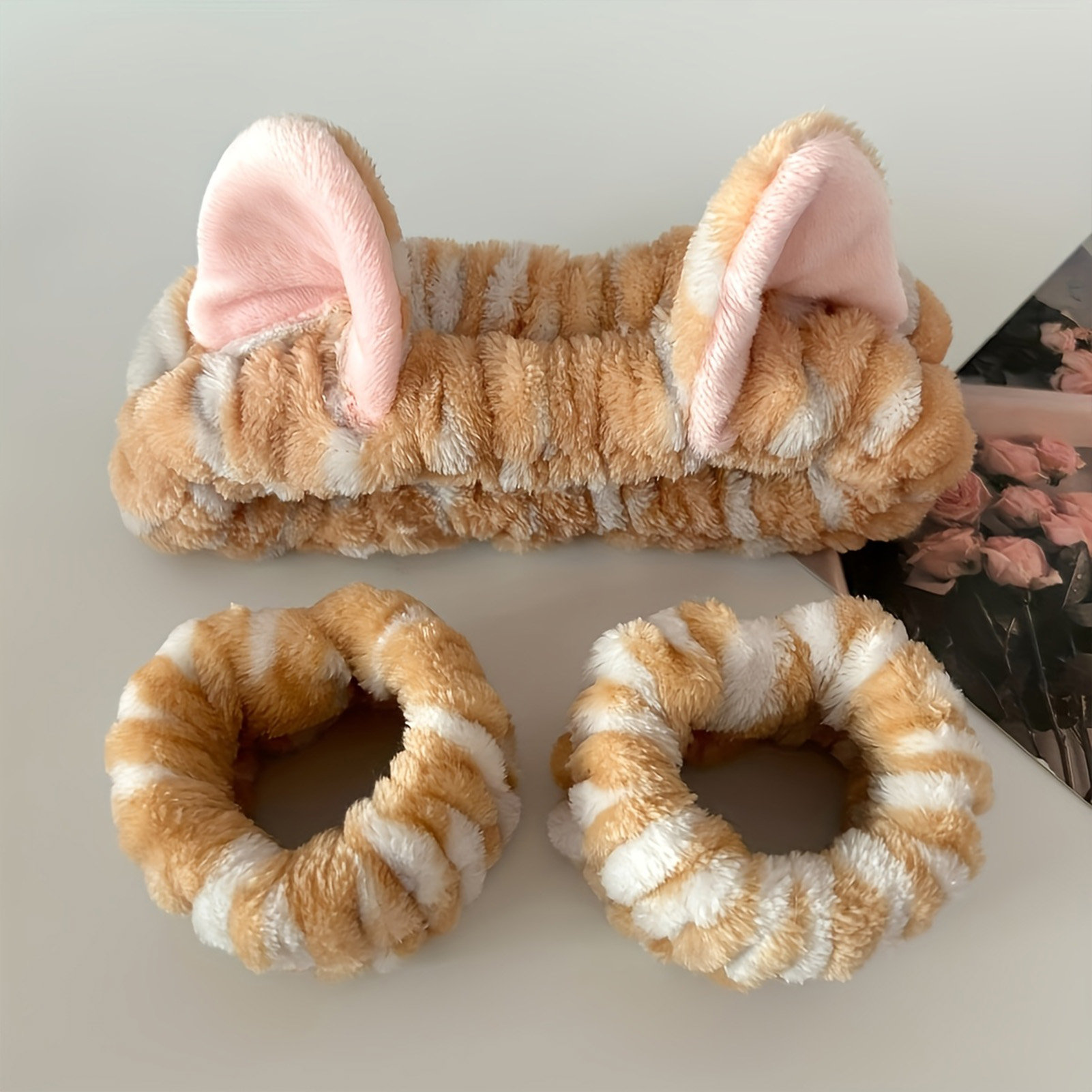 Cute Cat Ears Headband And Wri - Face Wash Mens reseña y precio
