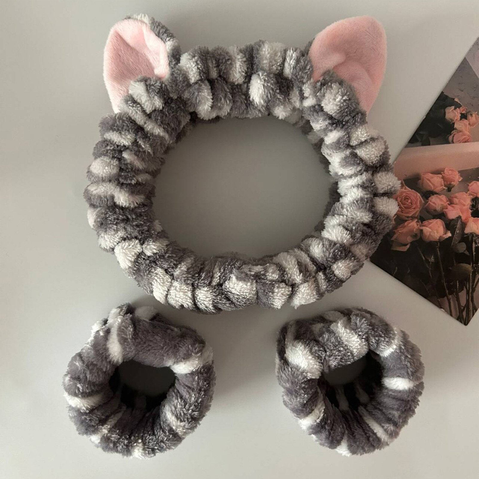Cute Cat Ears Headband And Wri - Face Wash Mens reseña y precio