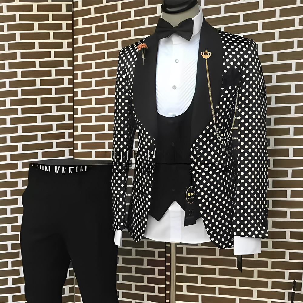 Spotted Men's Suit 3 Piece Set - Men'S Grooming Spot reseña y precio