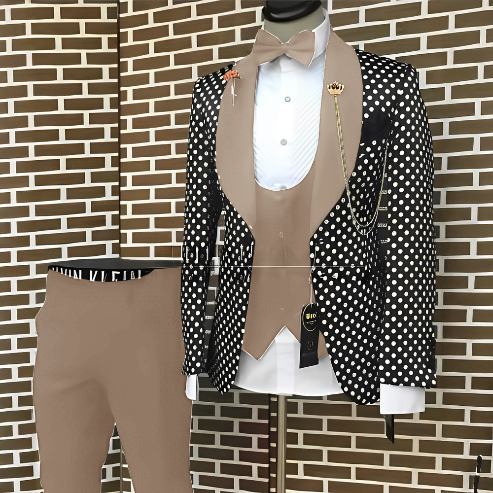 Spotted Men's Suit 3 Piece Set - Men'S Grooming Spot reseña y precio