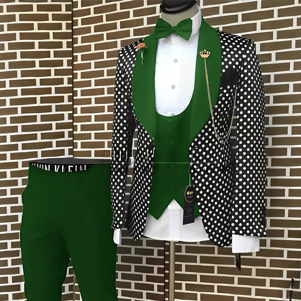 Spotted Men's Suit 3 Piece Set - Men'S Grooming Spot reseña y precio