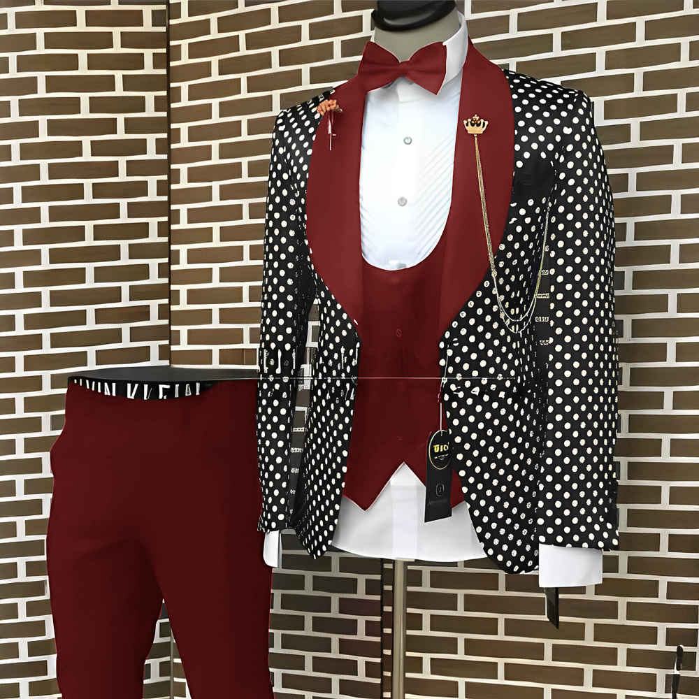 Spotted Men's Suit 3 Piece Set - Men'S Grooming Spot reseña y precio