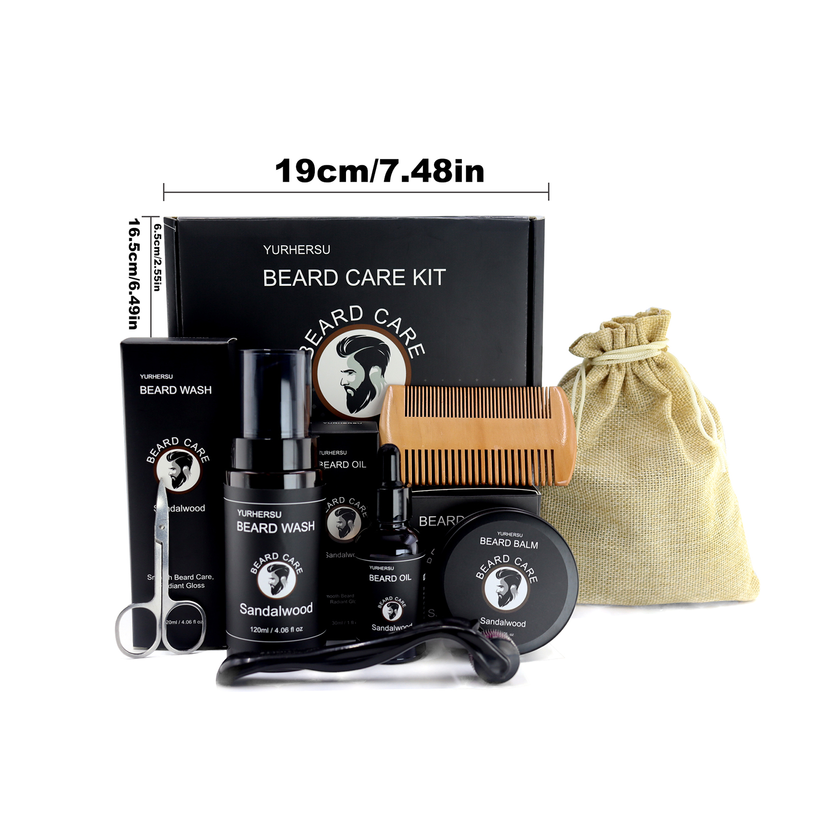 7Pcs Beard Care Kit for Men, G - Men'S Grooming Bag reseña y precio