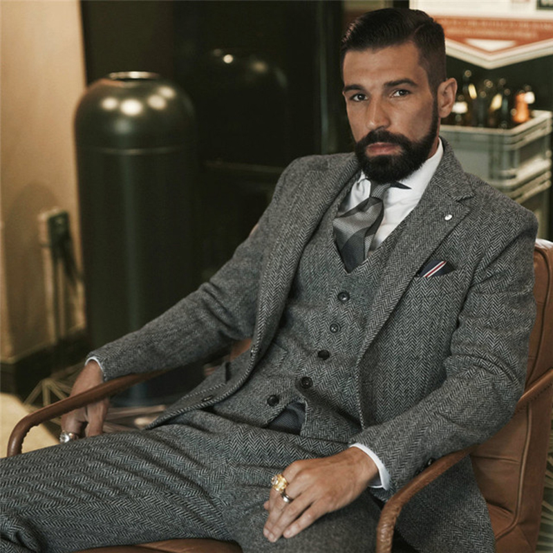 Gray Wool Tweed Winter Suit fo - Men'S Grooming Daily reseña y precio