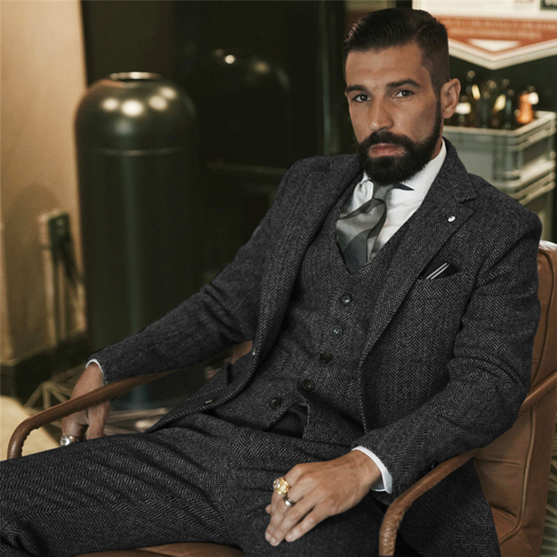 Gray Wool Tweed Winter Suit fo - Men'S Grooming Daily reseña y precio