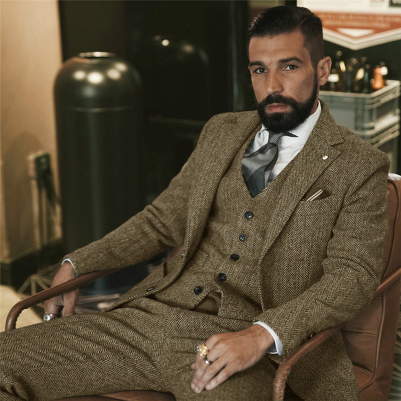 Gray Wool Tweed Winter Suit fo - Men'S Grooming Daily reseña y precio